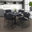 Scranton & Co 4 Pack Padded Color Permeated Stack Chairs in Black