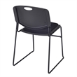 Scranton & Co 4 Pack Padded Color Permeated Stack Chairs in Black