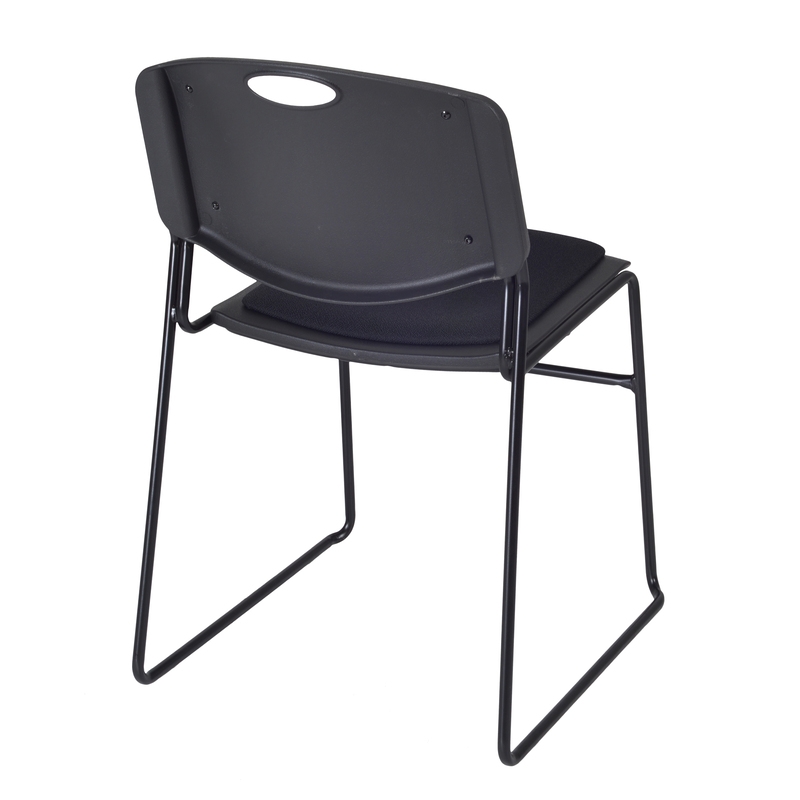 Scranton & Co 8 Pack Padded Color Permeated Stack Chairs in Black