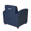 Scranton & Co Tablet Arm Lounge Chair with Cup Holders in Navy Blue