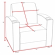 Scranton & Co Tablet Arm Lounge Chair with Cup Holders in Navy Blue
