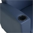 Scranton & Co Tablet Arm Chair with Storage Shelf in Navy Blue and Oak