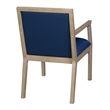 Scranton & Co Hardwood Reception Side Chair in Noble Oak & Navy Vinyl