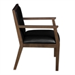 Scranton & Co Hardwood Reception Side Chair in Neo Walnut & Black Vinyl