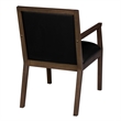 Scranton & Co Hardwood Reception Side Chair in Neo Walnut & Black Vinyl