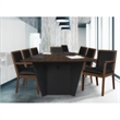 Scranton & Co Hardwood Reception Side Chair in Neo Walnut & Black Vinyl