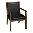 Scranton & Co Hardwood Reception Side Chair in Neo Walnut & Black Vinyl