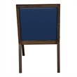 Scranton & Co Hardwood Reception Side Chair in Neo Walnut & Navy Vinyl