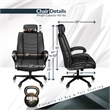 Scranton & Co Big & Tall Ergonomic Executive Office Chair in Black