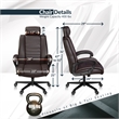 Scranton & Co Big & Tall Ergonomic Executive Office Chair in Brown