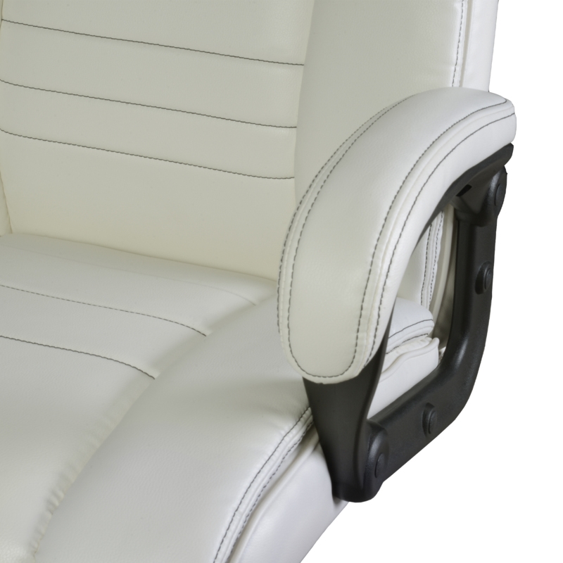 Scranton & Co Big & Tall Ergonomic Executive Office Chair in Cream
