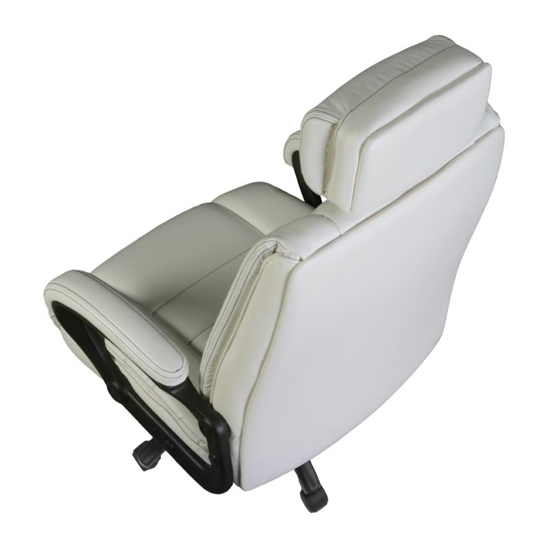Scranton & Co Big & Tall Ergonomic Executive Office Chair in Cream