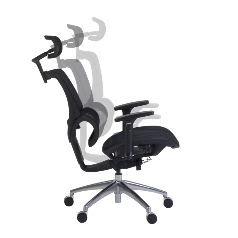 Scranton & Co Flex Mesh Ergonomic Office Chair with Headrest in Black