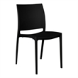 Scranton & Co 4 Pack Plastic Indoor and Outdoor Stacking Chairs in Black