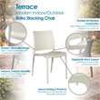Scranton & Co 4 Pack Indoor Outdoor Plastic Stacking Chairs in White Down