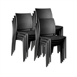 Scranton & Co 12 Pack Plastic Indoor and Outdoor Stacking Chairs in Black
