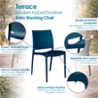Scranton & Co 12 Pack Indoor Outdoor Stacking Chairs in Coastal Navy