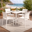 Scranton & Co 12 Pack Indoor Outdoor Plastic Stacking Chairs in White Down