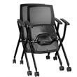 Scranton & Co 12 Pack High Back Padded Seat Mesh Nesting Chairs in Black