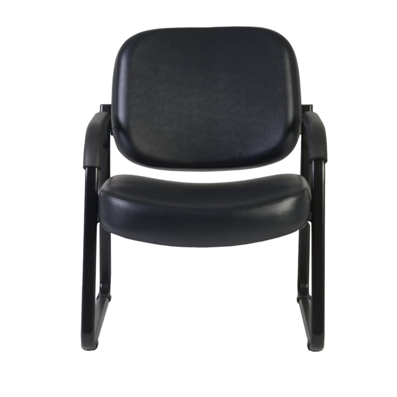 Scranton & Co Big & Tall Vinyl Guest and Reception Chair in Black