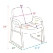 Scranton & Co Big & Tall Vinyl Guest and Reception Chair in Black