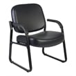 Scranton & Co Big & Tall Vinyl Guest and Reception Chair in Black