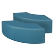 Scranton & Co Set of 2 Plush Curved Vinyl Ottomans in Peacock Teal
