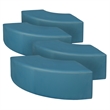 Scranton & Co Set of 4 Plush Curved Vinyl Ottomans in Peacock Teal