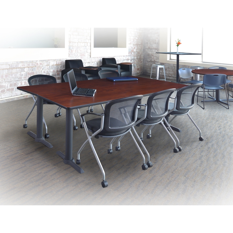 Scranton & Co 20 Pack High Back Padded Seat Nesting Chairs in Black