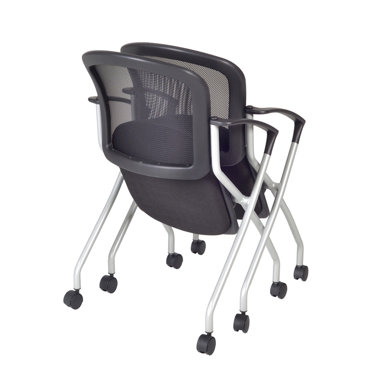 Scranton & Co 20 Pack High Back Padded Seat Nesting Chairs in Black