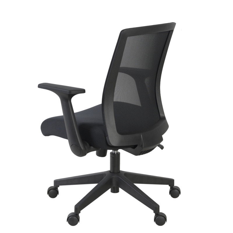 Scranton & Co Ergonomic Mesh Task Chair with Flip-Up Arms in Black