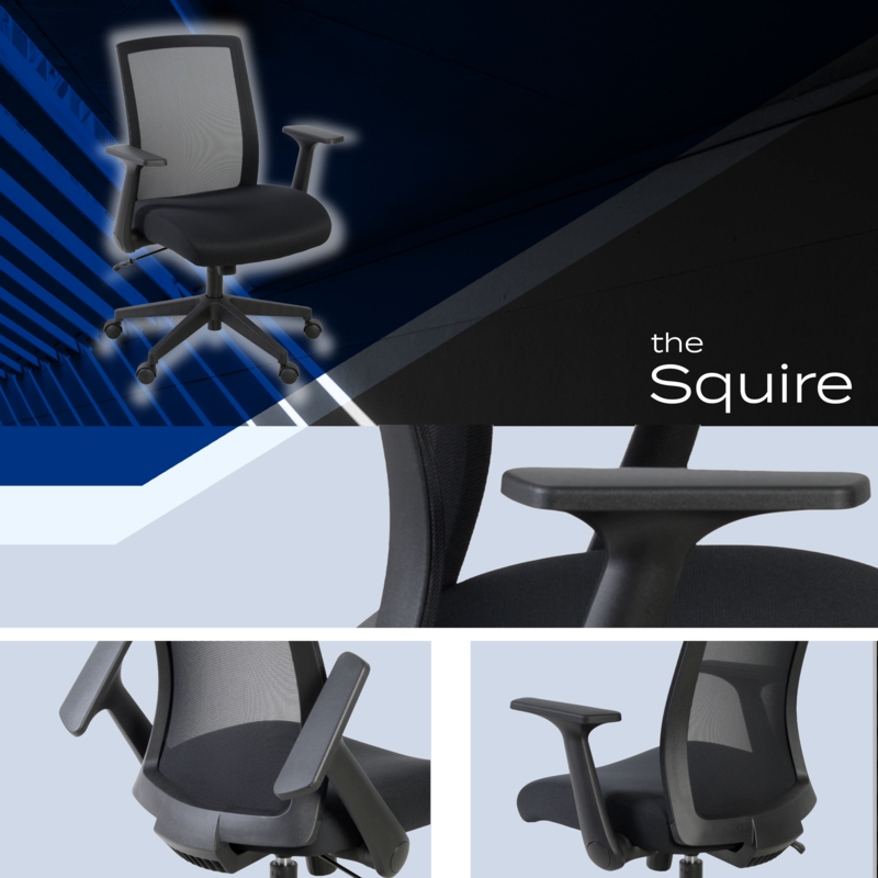 Scranton & Co Ergonomic Mesh Task Chair with Flip-Up Arms in Black