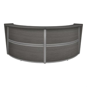 Scranton & Co 124.25 x 49&quot Curved Reception Desk Workstation in Gray