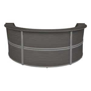 Scranton & Co 143.50 x 71&quot Curved Reception Desk Workstation in Gray
