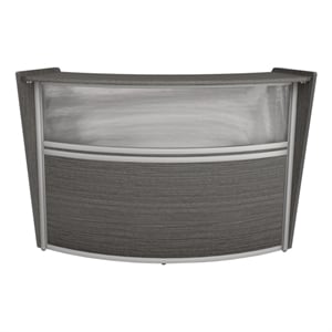 Scranton & Co 72 x 32&quot Curved Reception Workstation with Plexi in Gray