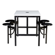 Scranton & Co Standing Collaborative Table with 4 Stools and Dry Erase Top