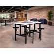 Scranton & Co Standing Collaborative Table with 4 Stools and Dry Erase Top