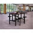 Scranton & Co Collaborative Standing Table with 4 Wood Stools in Walnut