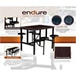 Scranton & Co Collaborative Standing Table with 4 Wood Stools in Walnut