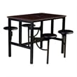 Scranton & Co Collaborative Standing Table with 4 Wood Stools in Walnut