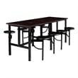 Scranton & Co Collaborative Standing Table with 8 Wood Stools in Walnut