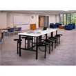 Scranton & Co Collaborative Standing Table with 12 Stools and Dry Erase Top