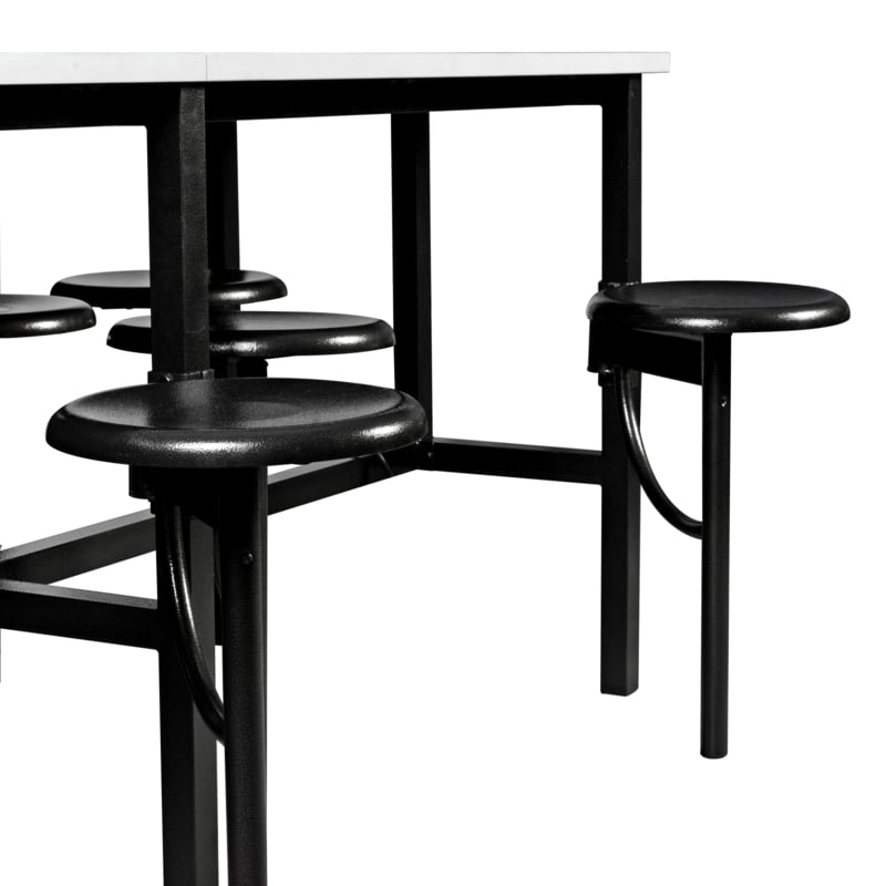 Scranton & Co Collaborative Standing Table with 12 Stools and Dry Erase Top