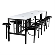 Scranton & Co Collaborative Standing Table with 12 Stools and Dry Erase Top