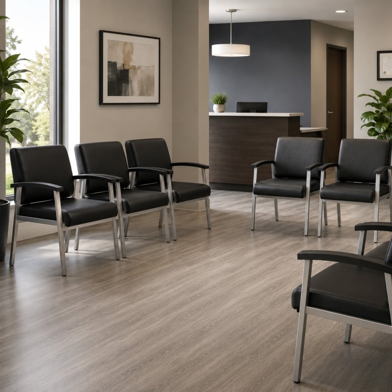 Scranton & Co Guest Reception & Waiting Room Chair with Arms in Black