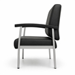 Scranton & Co Bariatric Reception Guest Chair with Arms in Black Vinyl