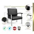 Scranton & Co Bariatric Reception Guest Chair with Arms in Black Vinyl