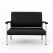 Scranton & Co Guest Reception & Waiting Room Loveseat with Arms in Black