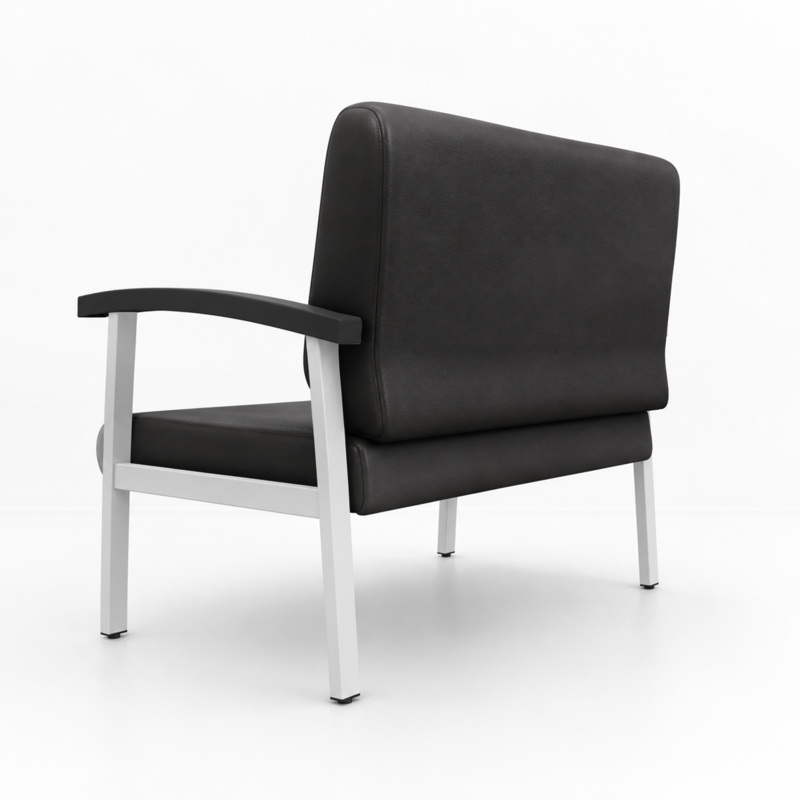Scranton & Co Guest Reception & Waiting Room Loveseat with Arms in Black