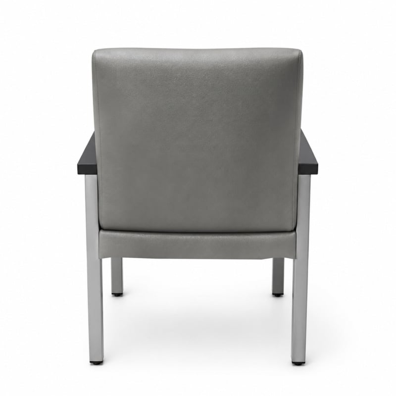 Scranton & Co Guest Reception & Waiting Room Chair with Arms in Gray Vinyl
